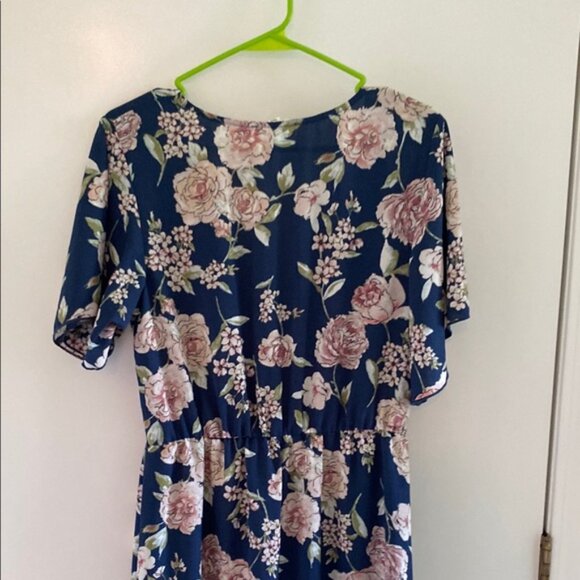 Bailey Blue High Low Sundress in Blue with Dolman Sleeves - Picture 3 of 3